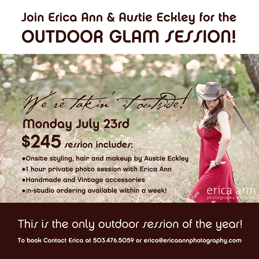 Outdoor glam session with Erica Ann and Austie Eckley