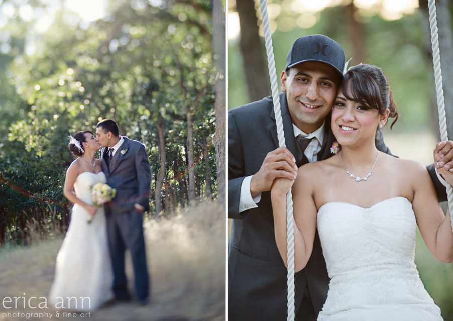 The Dalles Ranch Mexican Wedding Bride and Groom Swing