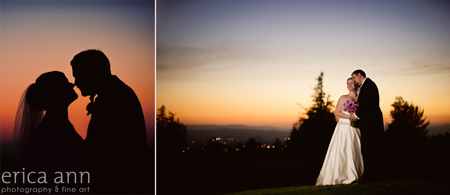 Aerie at Eagle Landing Wedding Photos Portland, OR sunset