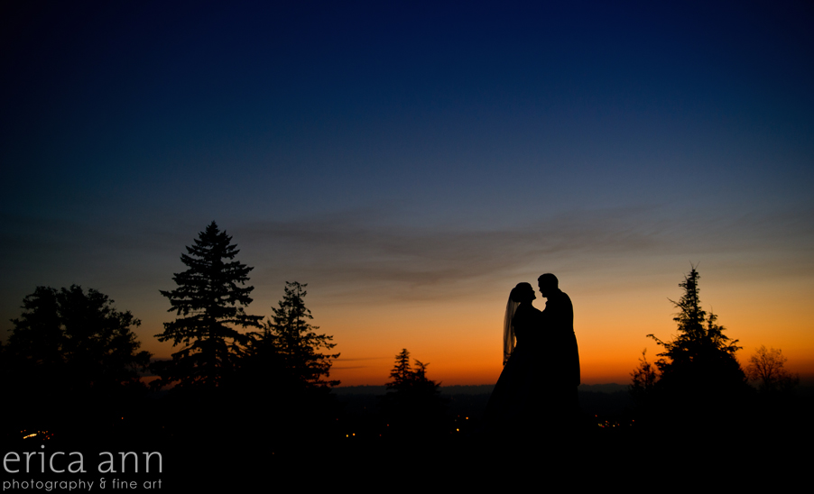 Aerie at Eagle Landing Wedding Photos Portland, OR sunset