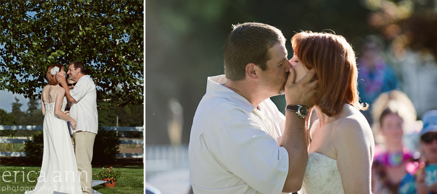 Backyard Hawaiian Wedding Photography Kiss