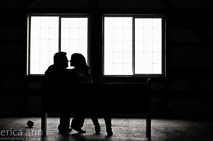Tina's Barn Engagement Session Silhouette