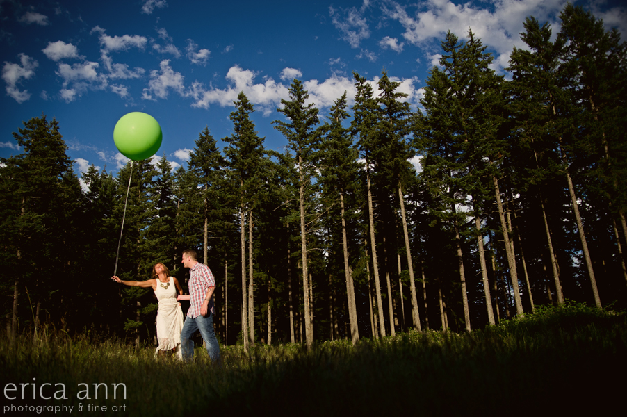 Portland Oregon Sunny Day Engagement Session Balloon