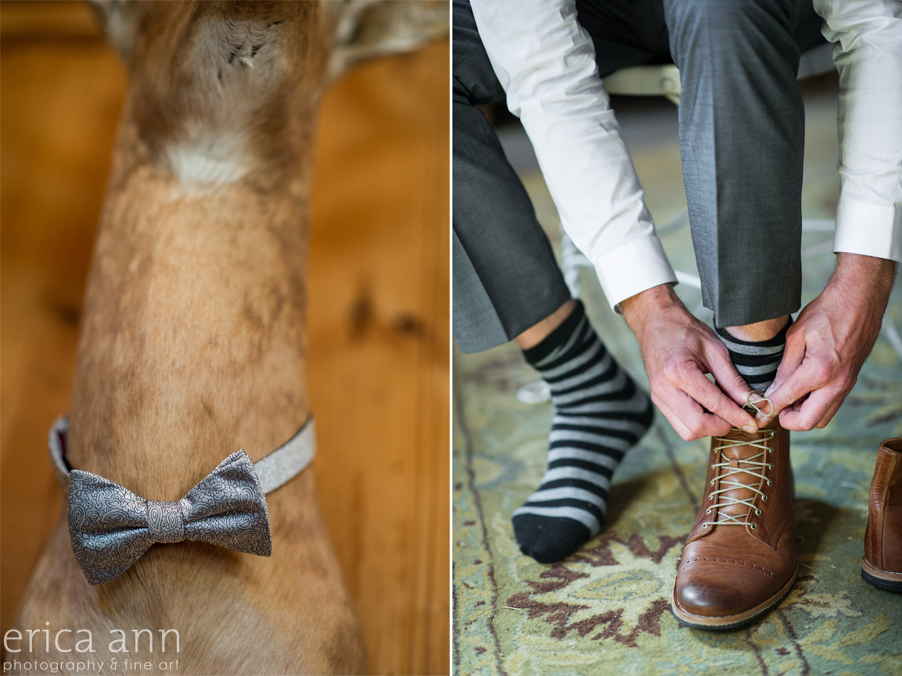 Long Farm Barn Wedding Photographers Bowtie striped socks