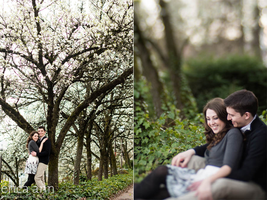 Portland Waterfront Engagement Session blooming
