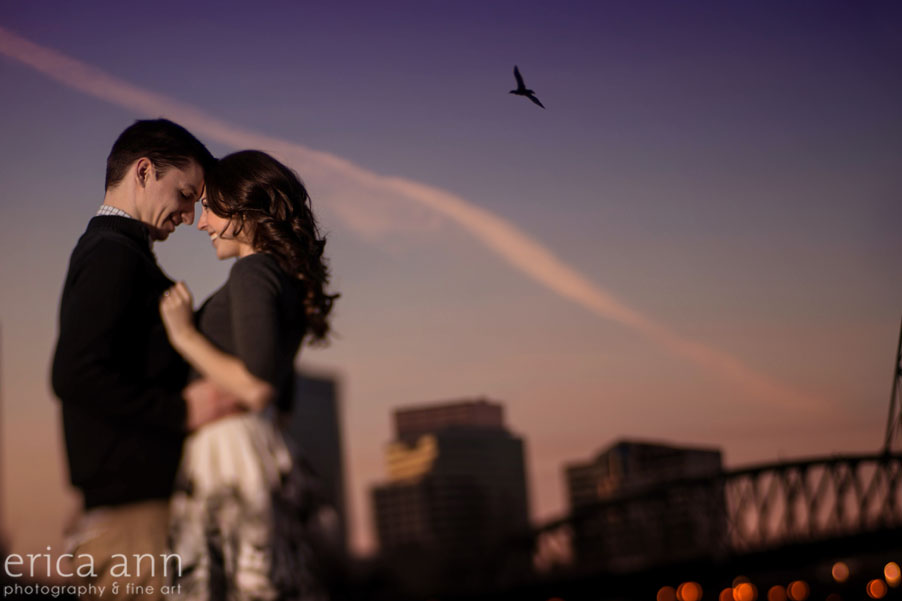 Portland Waterfront Engagement Session sunset