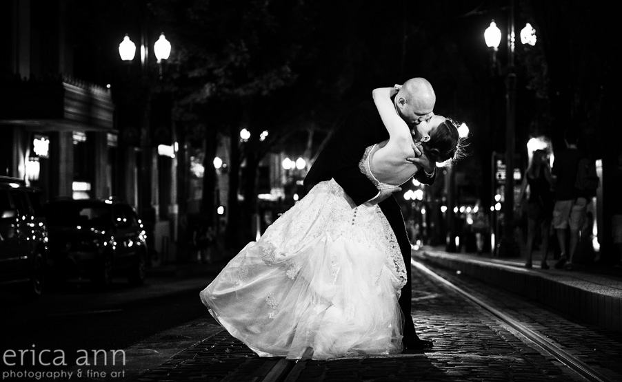 The Tiffany Center Wedding Black and White Kiss
