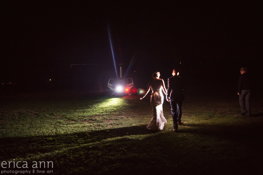 Wedding Helicopter Exit