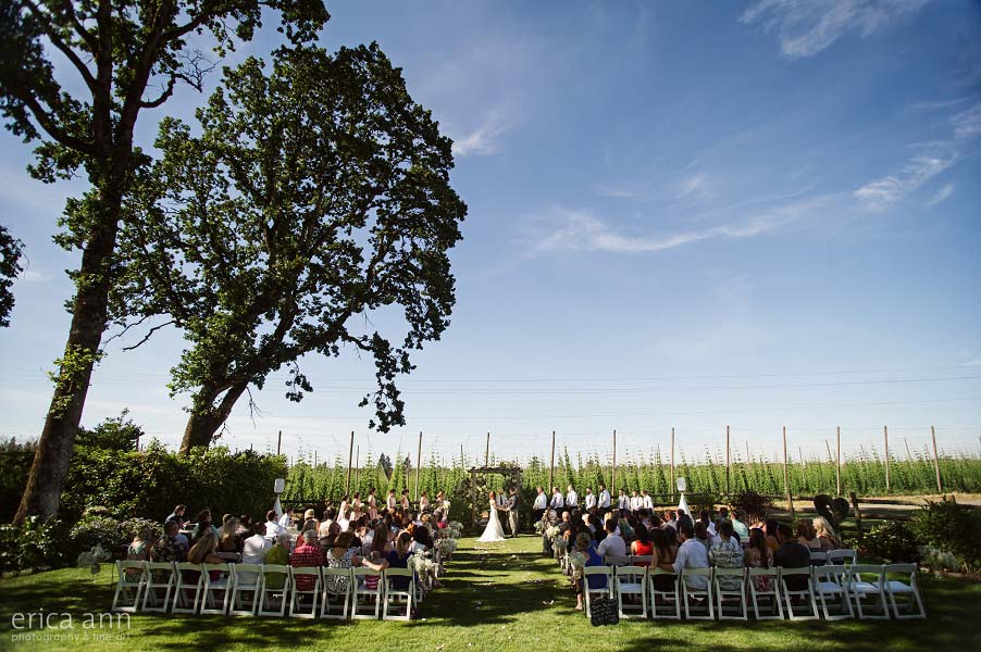 Wilmes Hop Farms Wedding ceremony
