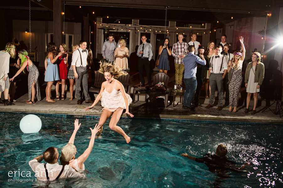 crazy Backyard wedding pool party