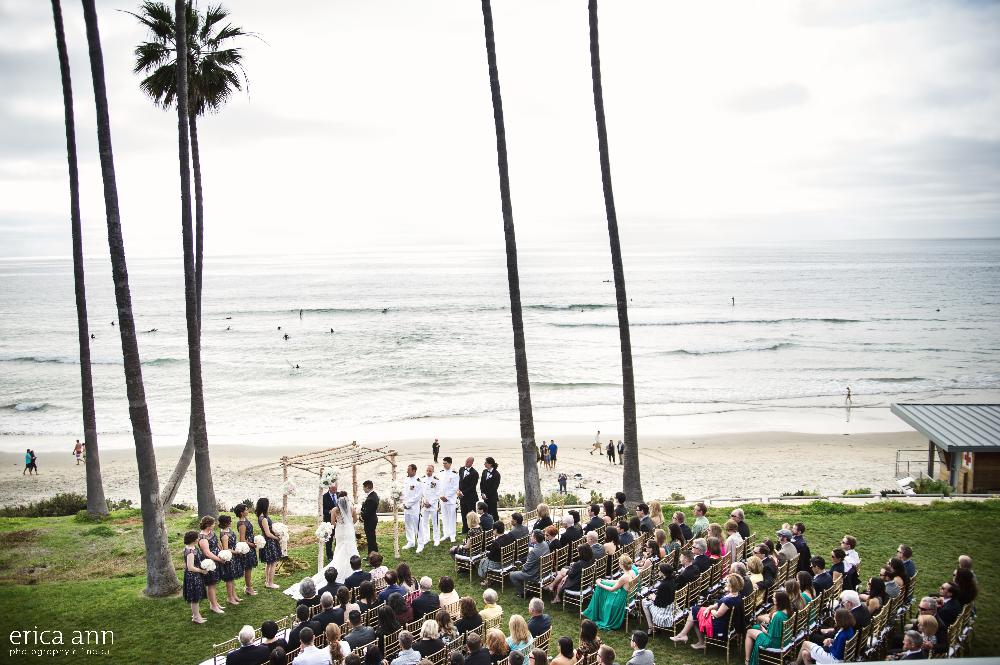 California beach wedding ceremony