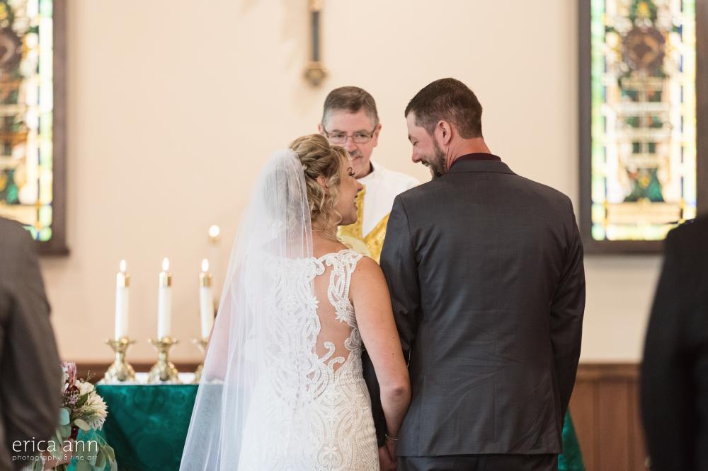 bride and groom catholic wedding