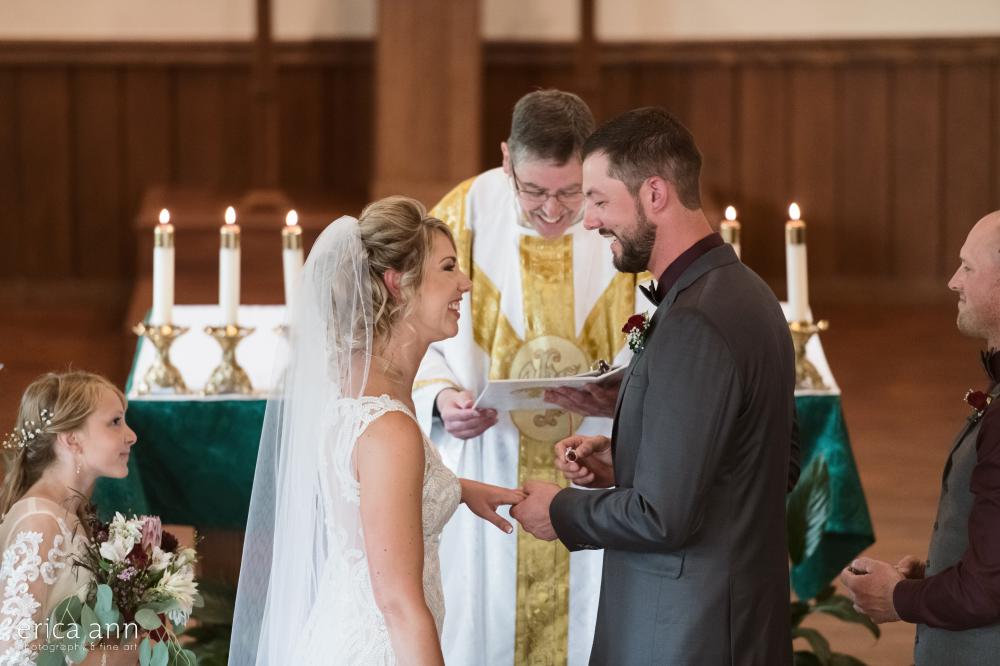bride and groom catholic wedding
